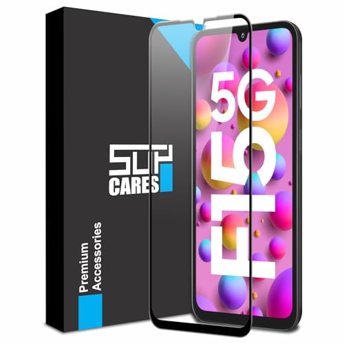 Image of SupCares Tempered Glass for Samsung Galaxy A15, Galaxy F15 and Galaxy M15 (6.5 Inch) With Installation Kit | Military-Grade Gorilla Screen Protector | Edge to Edge Coverage | Black
