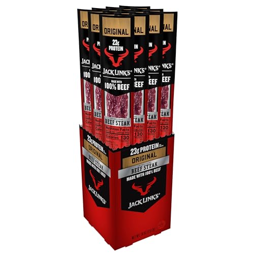 Jack Link's Beef Steak, Original - Protein Snacks, Meat Snack with 23g of Protein, Made with 100% Beef, Individually Wrapped Bulk Snack Pack, Keto Friendly - 2 Oz. (12 Count)
