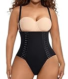 Nebility Tummy Control Shapewear for Women Post Surgery Compression Garment Postpartum Body Shaper with Removable Straps(Black, Large)