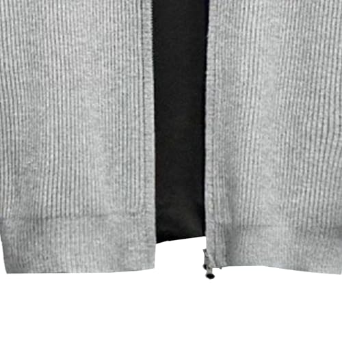 Mens Fall Winter Full Zip Cardigan Sweater Casual Long Sleeve Zipper Cardigan Mens Lightweight Ribbed Sweater2