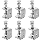 Stainless Steel Small C Clamps Mini Clamps Heavy Duty Metal Clamps Small Clamps u clamp Heavy Duty Clamps with Stable Wide Jaw Opening & Protective Pads/I-Beam Design (6pcs)