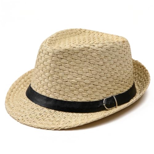 Chapeau de cowboy pour l'escalade et la plage avec bord roulé et élégante boucle en cuir