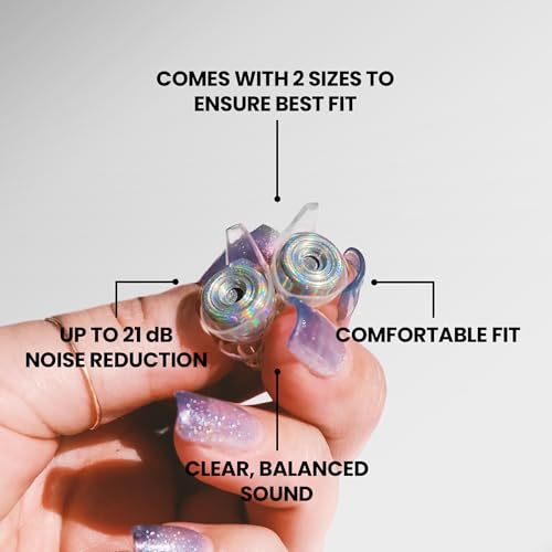 Image of Eargasm High Fidelity EDC 2026 Music Festival Earplugs - Hearing Protection for Concerts, Festivals, Musicians, DJs, Night-Life, Motorcycles with High Fidelity Noise Reduction up to 21 dB