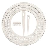 Hoite Webstuhl-Set aus Holz in 3 Größen, Zahnradform mit Webnadeln und Kamm für Heimwerkerarbeiten, Anfänger, Untersetzer, Hüte, Wandkunst