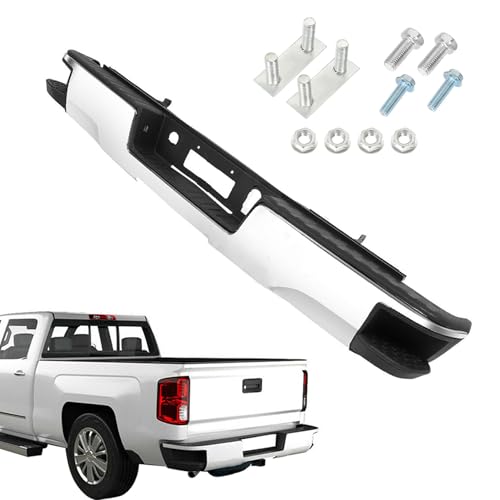 Rear Bumper Assembly Chrome without Park Assist Sensor Holes Replacement for 2014-2018 Silverado Sierra 1500