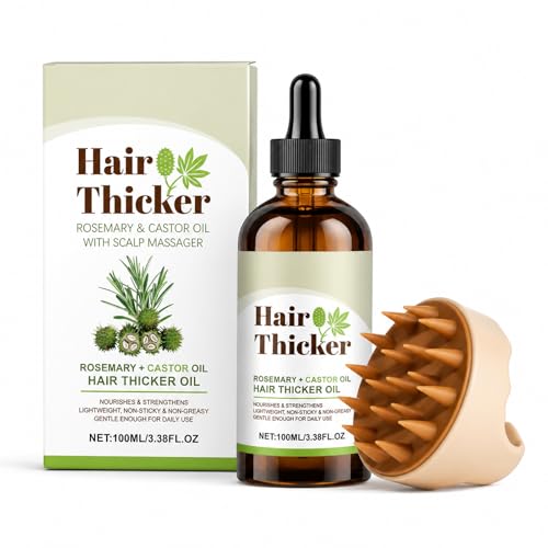 Rosmarinöl Haare Wachstum mit Kopfhaut Massagebürste Rosemary Oil for Hair 100ml,Rizinusöl Haare fur Hair,Körpermassage, Nährt die Kopfhaut, Verbessert die Blutzirkulation