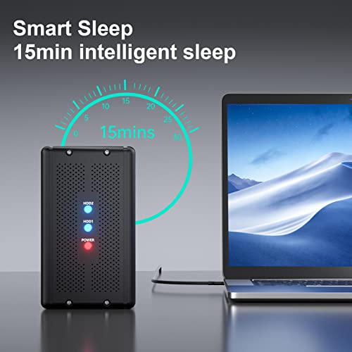 Acasis Raid Hard Drive Enclosure For 2 X 3.5-Inch Sata I/Ii/Iii Dual Bay External Hard Drive Docking Station, Support Raid 2*16Tb, Black #TOP4