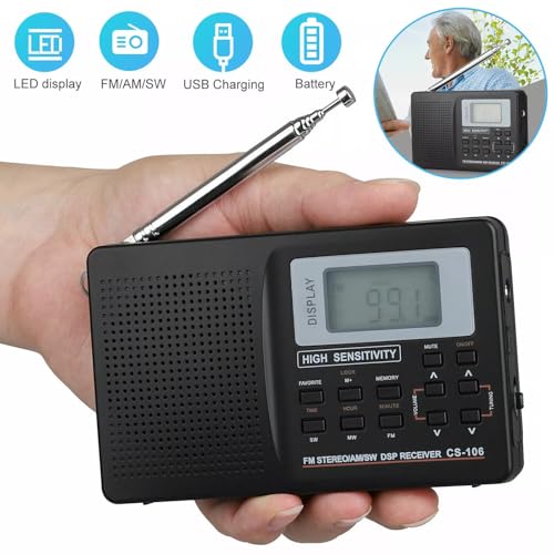 Radio portátil digital AM/FM con pantalla LCD miniatura 5