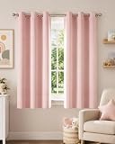 NICETOWN Blush Pink Blackout Curtains 63 Inches Long 2 Panels for Girls Room,...