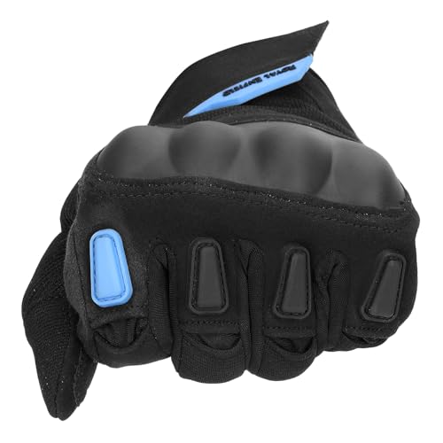 Image of Royal Enfield Kommuter Riding Gloves | Impact Resistance:TPR Knuckle Protectors | Throttle Control:Reinforced Palm Grip | Steady Grip:Microsuede Palm Patch | Breathable Construction | Black & Blue XL