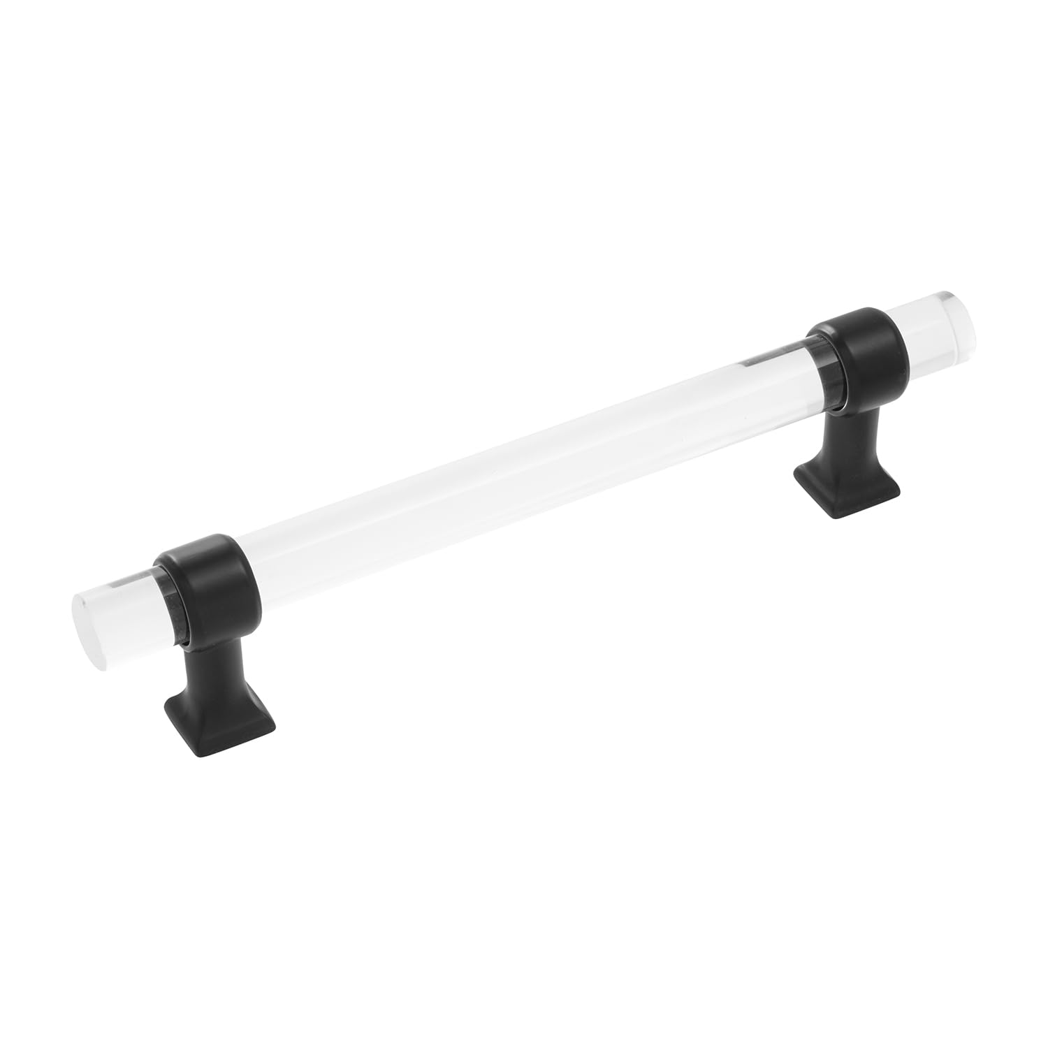 Poignée 128mm en crysacrylique haut de gamme et finitions noir mat de luxe