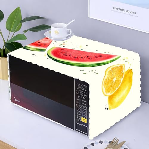 Image of Printed Microwave Oven Cover | Dustproof Waterproof Non-Slip Fabric Cover | Kitchen Decorative Appliance Protector | Kitchen Appliance Cover. (WaterMellon)