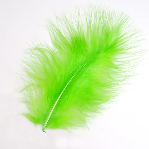 マラボー 10本 [018-Fe-08] チャートリュース/フライマテリアル 羽根 羽毛 材料 釣り 毛針 毛鉤 タイイング パーツのサムネイル