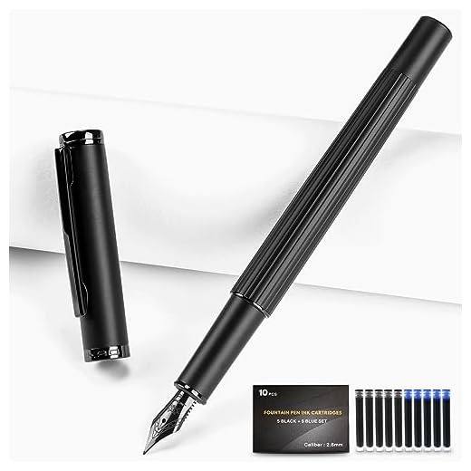 JINHAO Fountain Pen Fine Nib, Includes Ink Cartridges & Converter, Perfect Weight, Optimal Flow, No Skips