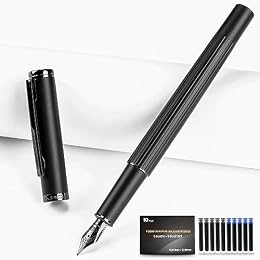 JINHAO Fountain Pen Fine Nib, Includes Ink Cartridges & Converter, Perfect Weight, Optimal Flow, No Skips