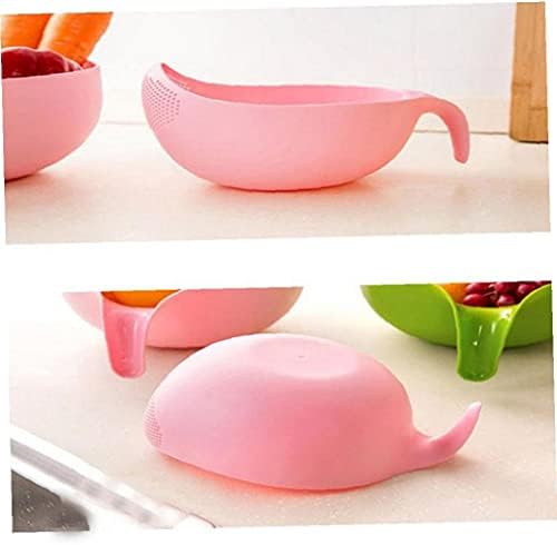 Rice Wash Sieve Plastic Pink Rice Washer Strainer Multipurpose Drain Basket for Vegetable Fruit Kitchen Accessory