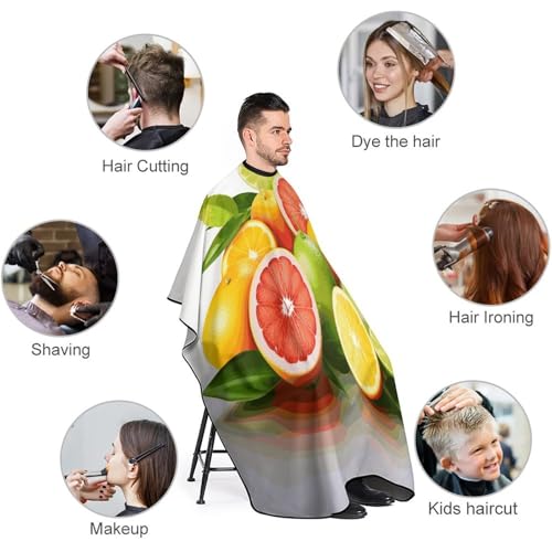 Capa para corte de cabello con frutas cítricas ajustable miniatura 3