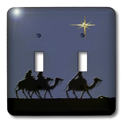 Interrupteur Three Wise Men à double bascule pour plaque murale Nativité - 3