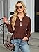 Long Sleeve Shirts for Women Oversized Henley Tunic Tops V Neck Casual Top Loose Fit Pullover Sweaters Fashion Clothes Brown