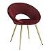 WOLTU BH230bd-1 Poltrona Bordeaux in Velluto per Cucina Soggiorno Moderna Sedia con Schienale Braccioli