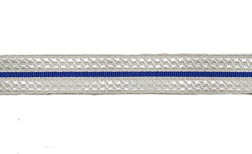 Uniform Store London Braid Lace Argent Bleu Argent 25 mm