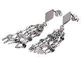 Ohrringe Größe: 45mm NicoWerk Damen Silber Ohrringe Franse aus 925 Sterling Silber Raute Glatt Kette SOR385