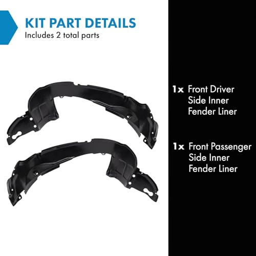 Image of TRQ Front Inner Fender Liner Set Compatible with 2001-2006 Hyundai Santa Fe HY1248107 HY1249107
