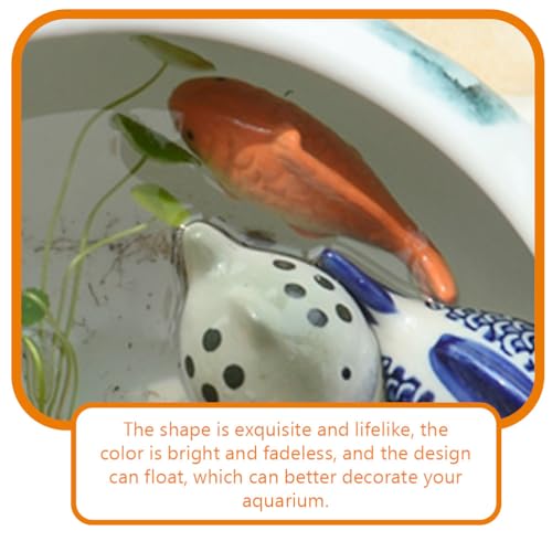 Image of Happyyami Floating Fish Decorations 2Pcs Ceramic Aquarium Ornaments Realistic Koi Fish Figurines for Underwater Crafts Pond and Garden Decor