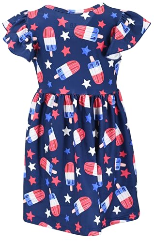Unique Baby Girls' Short Sleeve Everyday Printed Dresses for Kid and Toddler, Sizes 2T-12Y4