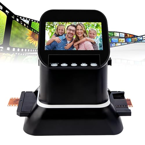 【Scanner per diapositive e negativi】Puoi convertire vecchie pellicole e diapositive in formato JPEG in pochi secondi, modificare le foto o regolare i colori direttamente nello scanner e migliorare la qualità di scansione fino a ben 22 milioni di pixel. Ora puoi conservare i tuoi ricordi più belli per sempre.