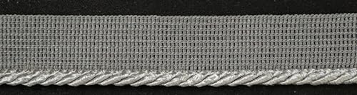 Small Twisted Cord w/Lip Piping Trimming - 8 Yards - Many Colors! (Grey)