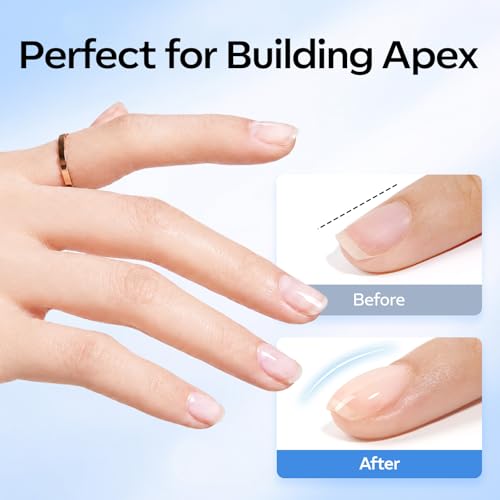 Image of AZUREBEAUTY Builder Nail Gel Kit, 3Pcs Clear Builder Gel with Base Coat and No Wipe Top Coat, UV LED Cured Extension Apex Building Set for Home Salon DIY, 11 mL