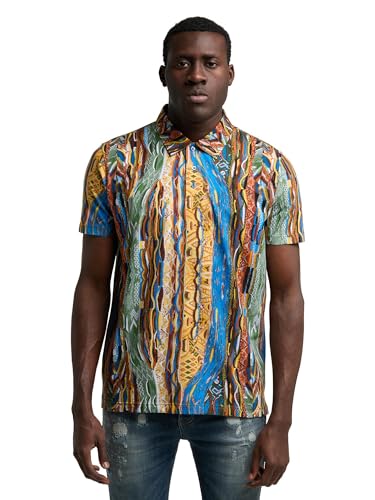 Preisvergleich Produktbild Carlo Colucci Bedrucktes Poloshirt, De Barba, Weiß / Mehrfarbig, M