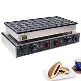 WACLMOTAKE Macchina Elettrica per Waffle per Muffin, Macchina per Pancake Olandesi Antiaderente Elettrica, Macchina per Mini Pancake,Temperatura E Tempo Regolabili 50Holes1700W
