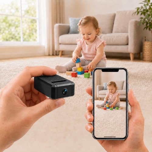 Tusionwin Mini Spy Camera Hidden Camera 1080P, Small WiFi Nanny Cam with Night Vision, Motion Detection, Rechargeable Indoor Secret Camera for Home Security, Baby & Pet Monitor