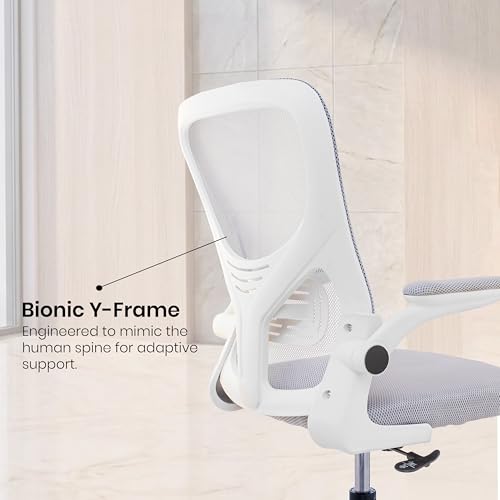 Image of Casa Copenhagen Grey White | Mid Back Imported Mesh Fabric Boss Office Chair | Y Design Ergonomic Back Support | 2D Aero Design Adjustable Armrests | Synchro Tilt Lock Mechanism