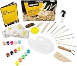 DIBYS Kit Arcilla Secado Al Aire Blanca | Juego Alfarería con Herramientas de Modelado, Arcilla Blanca, Pinturas y Pinceles | Kit Manualidades Adultos y Niños | Kit de Cerámica para Modelar
