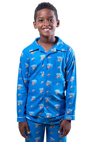 Image of Ultra Game Youth NBA Official 2-Piece Super Soft Button Down Pajamas Set