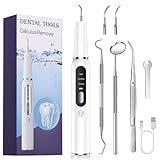 Ultrasonic Dental Care Kit, IPX7 Waterproof Electric Cleaner - 3 Modes for Personal Oral Hygiene, Stain & Plaque Removal (White)