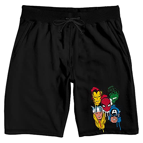 Marvel Superheroes Masks Men's Black Sleep Pajama Shorts