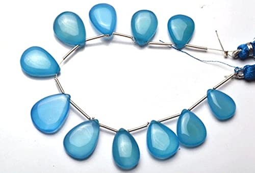 Chalcédoine bleu ciel véritable en cœur pour éliminer les perles ternes