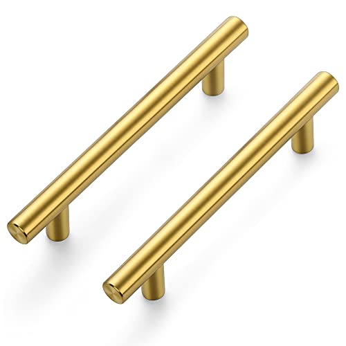 Ravinte Gold Cabinet Handles 20 Pack 3-3/4 Inch Cabinet Pulls Brushed Brass Kitchen Cabinet Handles Modern Drawer Pulls Gold Hardware for Kitchen Cabinet