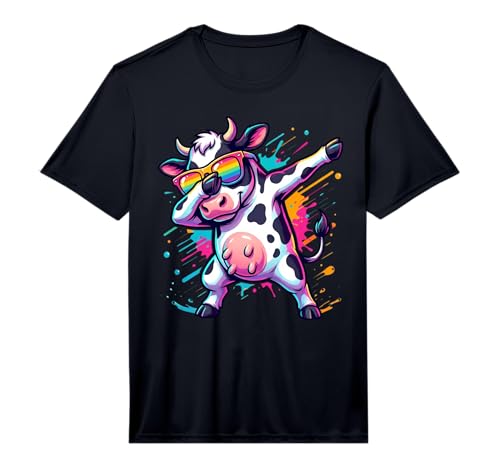 Dabbing Cow Cattle Dairy Farmer Kids Boys Cow Lovers Performance T-Shirt