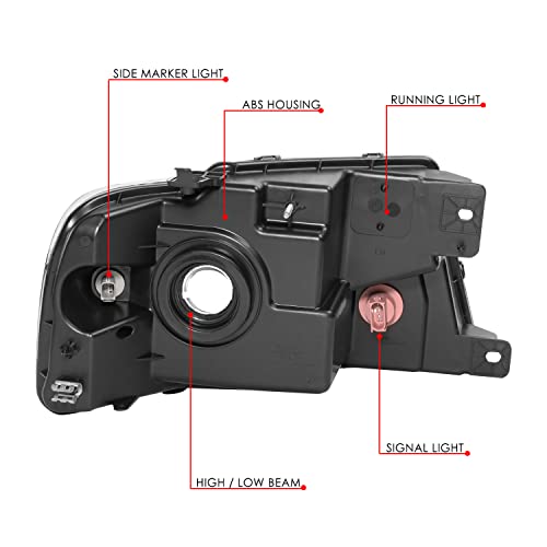 Image of DNA MOTORING HL-OH-F1504-BK-CL1 Black Housing Headlights Replacement Compatible with 04-08 F-150 /06-08 Mark LT
