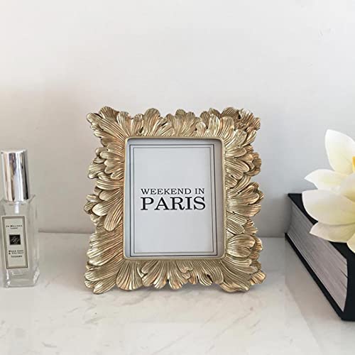 Cisoo Vintage 4X4 Square Picture Frame Small Antique Photo Frame Table Top Display And Wall Hanging, Retro Home Decor, Ornate Photo Gallery Art (Pale Gold) #TOP1