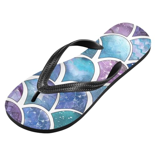 Purple Mermaid Scale Men's & Women's Classical Beach Rubber Sandal Flip Flop Comfortable Slipper 214B3170