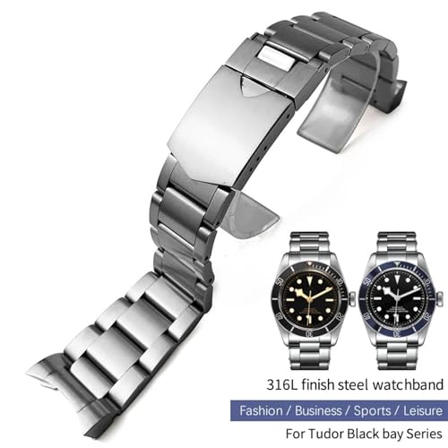 Bracelet montre 22mm acier 316L remplace sangle usée argent - 4