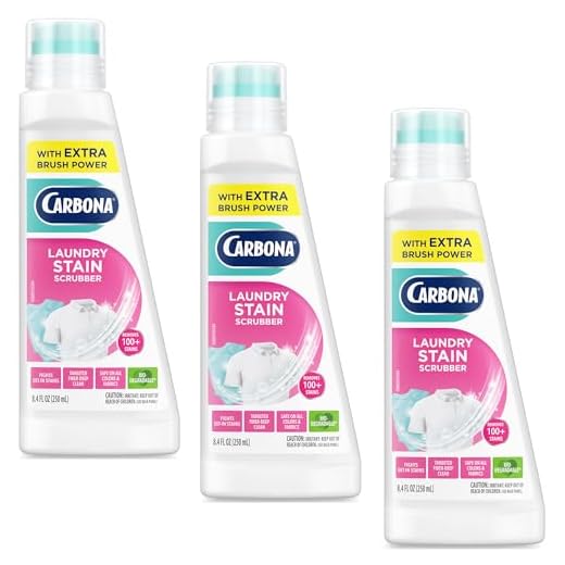 Carbona Laundry Stain Scrubber | Bio-Enzyme Stain Remover | Eliminates Fat, Oil, Blood, Milk, Fruit, Ketchup, Vegetables & Baby Food Stains | Save On Skin & Washable Fabrics | (Packaging May Vary)3 Pack