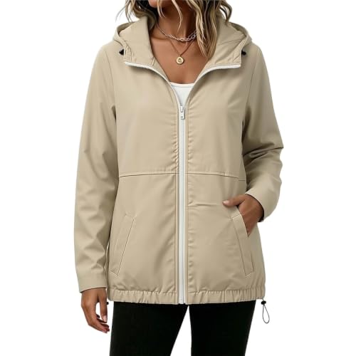 Chubasquero para mujer, chaqueta softshell ligera y chubasqueros largos 2