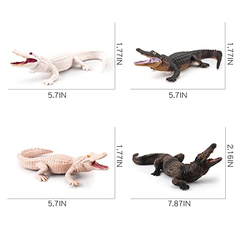 Gaicom Wildlife Jungle Reptiles Animal Figure Playset 4 Pcs Crocodile Action Figures Model Toys For Boys Girls Kids #TOP2